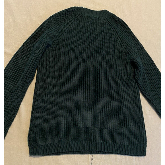 Hippie Rose Sweater Womens Small Green Ribbon Ties Pullover Fisherman Turtleneck - Picture 4 of 12